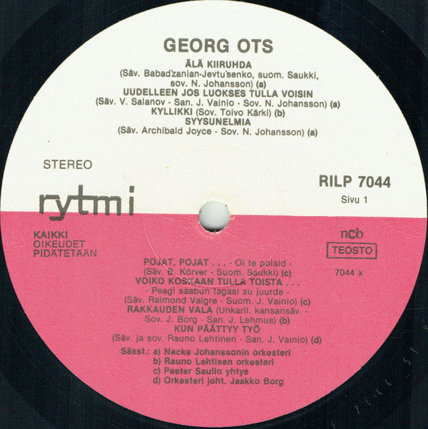Georg Ots : Georg Ots (LP, Comp, Mono, RE)
