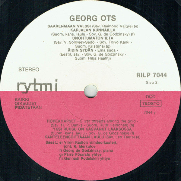 Georg Ots : Georg Ots (LP, Comp, Mono, RE)