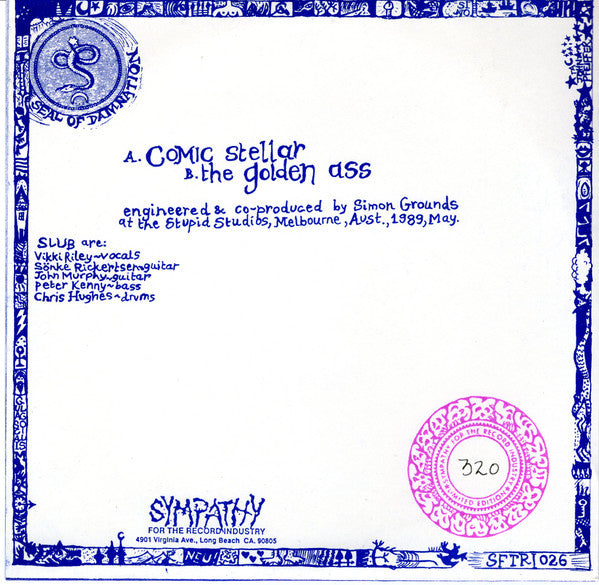 Slub (2) : Comic Stellar (7", Single, Ltd, Num, Blu)