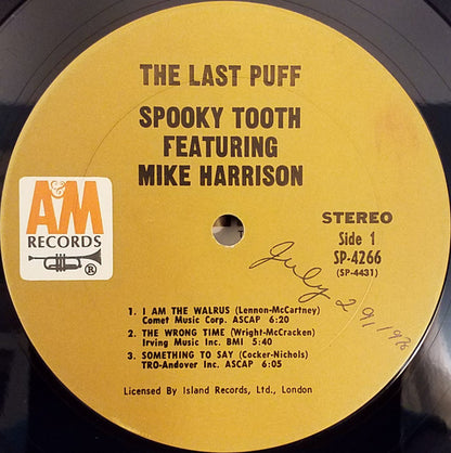 Spooky Tooth Featuring Mike Harrison (2) : The Last Puff (LP, Album, Pit)
