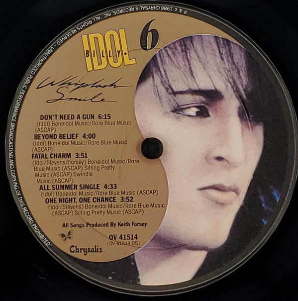 Billy Idol : Whiplash Smile (LP, Album, Pit)