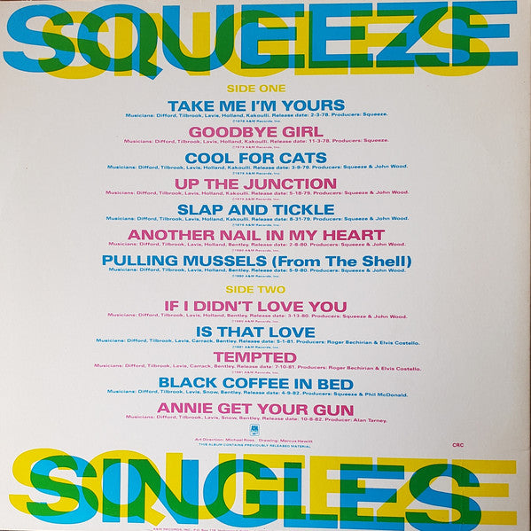 Squeeze (2) : Singles - 45's And Under (LP, Comp, Club, X -)