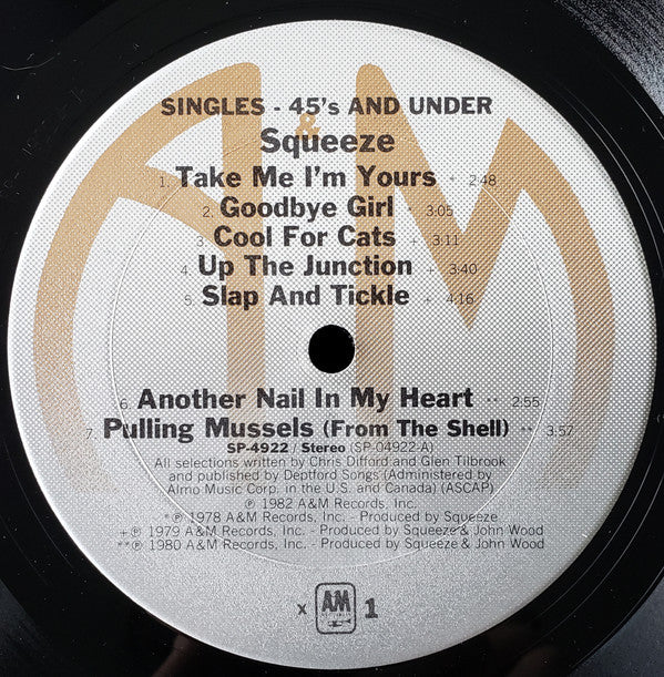 Squeeze (2) : Singles - 45's And Under (LP, Comp, Club, X -)