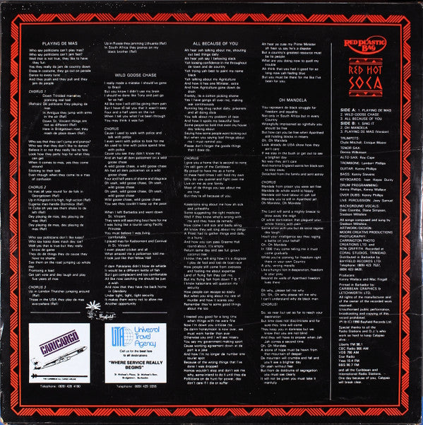 Red Plastic Bag : Red Hot Soca (LP, Album)