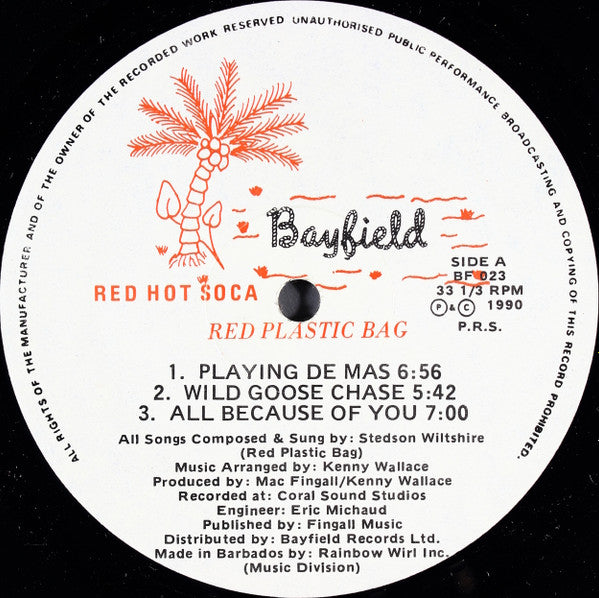 Red Plastic Bag : Red Hot Soca (LP, Album)