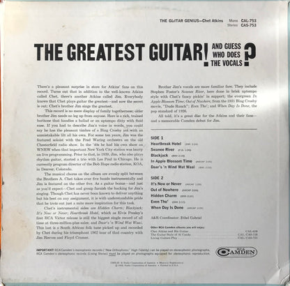 Chet Atkins : The Guitar Genius (LP, Album, Mono)
