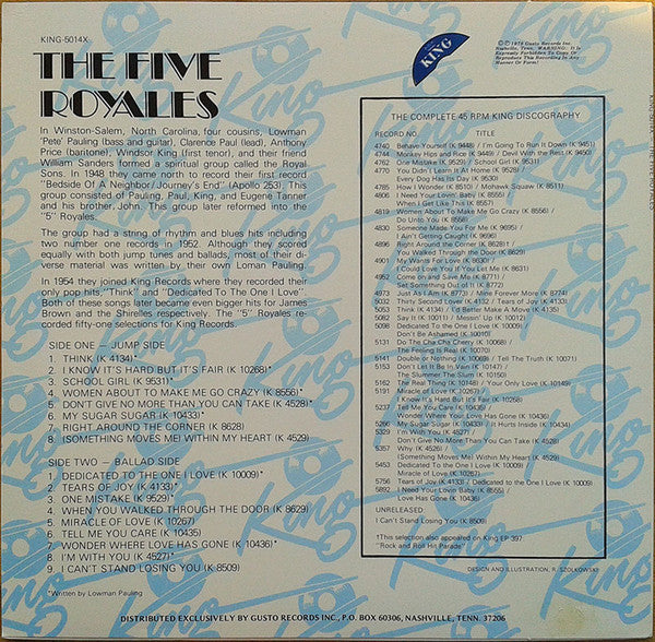 The 5 Royales : 17 Hits (LP, Comp, Red)