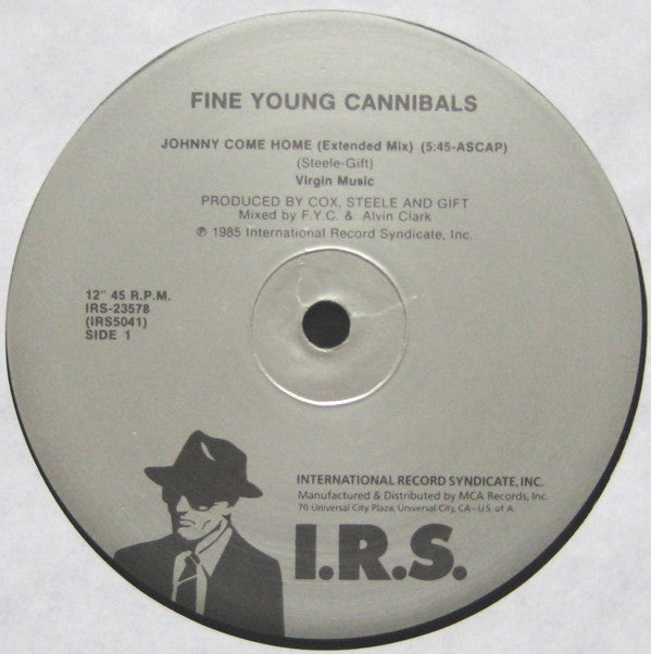 Fine Young Cannibals : Johnny Come Home (Extended Mix) (12", Single, Sil)