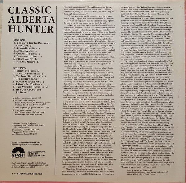 Alberta Hunter : Classic Alberta Hunter - The Thirties (LP, Comp, Mono)