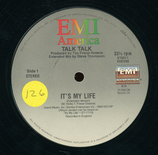 Talk Talk : It's My Life (Extended Version) (12", Single, Win)