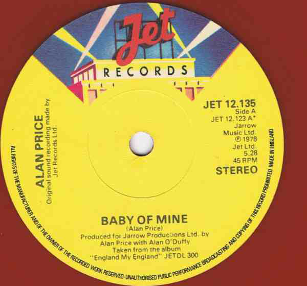 Alan Price : Baby Of Mine (10", Shape, Single)