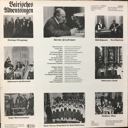Fritz Strassner, Giesinger Viergesang, Hugel Klarinettenmusi, Kolbermoorer Deandl, Kolbermoorer Hackbrettmusi, Bachleitn-Musi, Stadtsingschule Kolbermoor : Bairisches Adventsingen (LP, Album)