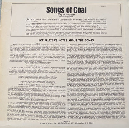Joe Glazer : Songs of Coal - Joe Glazer Sings at the 1964 United Mine Workers of America Convention (LP)