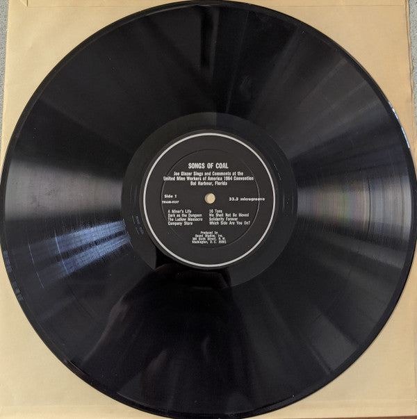 Joe Glazer : Songs of Coal - Joe Glazer Sings at the 1964 United Mine Workers of America Convention (LP)