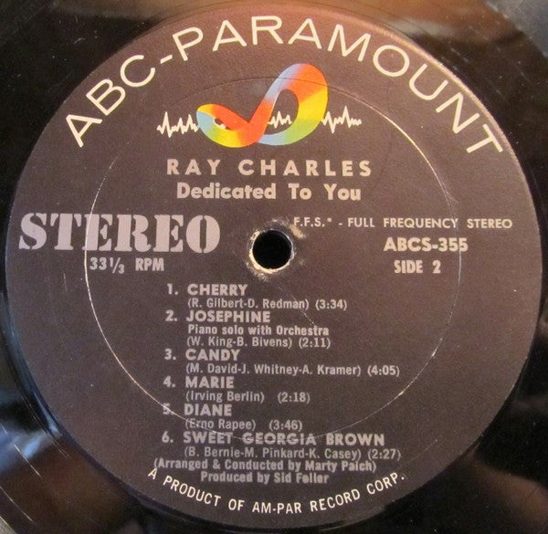 Ray Charles : ...Dedicated To You (LP, Album)