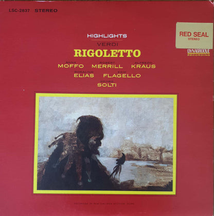 Giuseppe Verdi • Anna Moffo, Robert Merrill, Alfredo Kraus, Rosalind Elias, Ezio Flagello, Georg Solti, RCA Italiana Opera Orchestra And RCA Italiana Opera Chorus : Rigoletto (Highlights) (LP, RE)