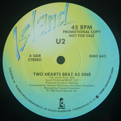 U2 : Two Hearts Beat As One (12", Single, Promo)