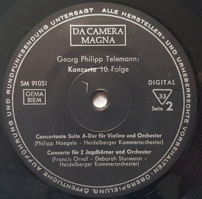 G. Ph.Telemann*, Heidelberger Kammerorchester : Konzerte 10. Folge (LP)