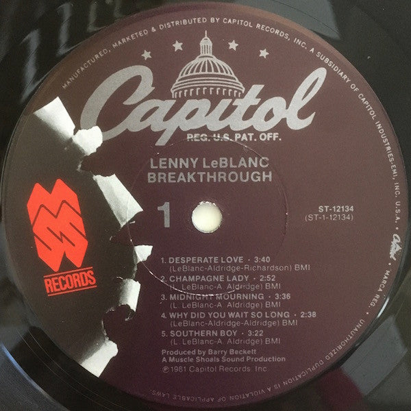 Lenny LeBlanc : Breakthrough (LP, Album, Los)