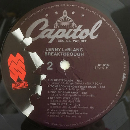 Lenny LeBlanc : Breakthrough (LP, Album, Los)