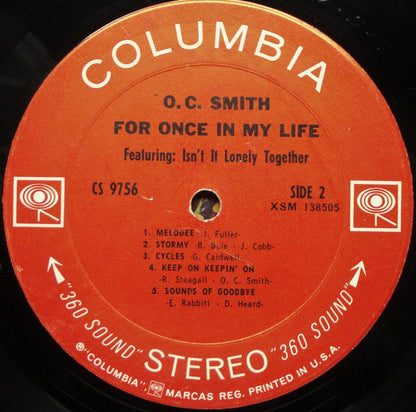 OC Smith : For Once In My Life (LP, Album, Pit)