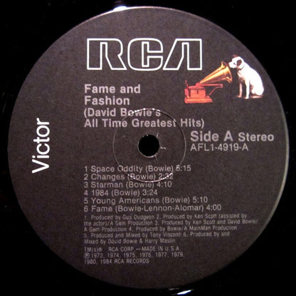David Bowie : Fame And Fashion (David Bowie's All Time Greatest Hits) (LP, Comp, RM)