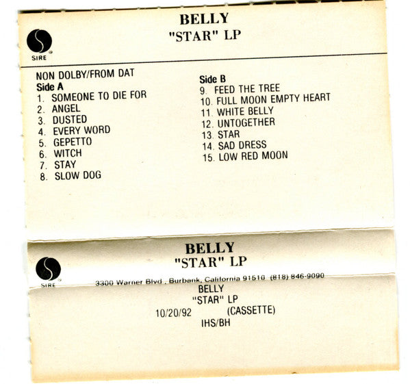 Belly : Star (Cass, Advance, Album, Promo)