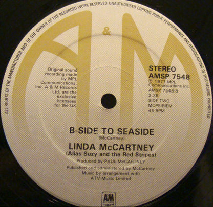 Linda McCartney Alias Suzy And The Red Stripes : Seaside Woman (12", Single, Ltd)