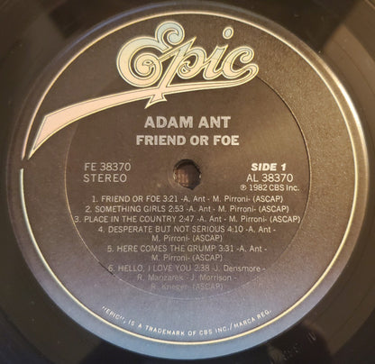 Adam Ant : Friend Or Foe (LP, Album, Pit)
