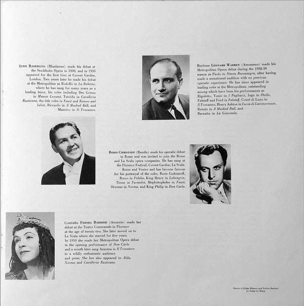 Giuseppe Verdi / Jussi Björling, Leonard Warren, Zinka Milanov, Orchestra Del Teatro Dell'Opera Di Roma And Coro Del Teatro Dell'Opera Di Roma Conducted By Jonel Perlea : Aïda (3xLP, Mono + Box)