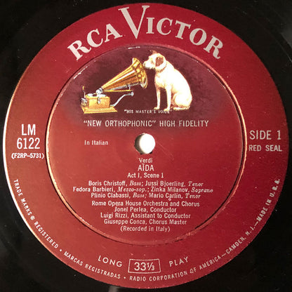 Giuseppe Verdi / Jussi Björling, Leonard Warren, Zinka Milanov, Orchestra Del Teatro Dell'Opera Di Roma And Coro Del Teatro Dell'Opera Di Roma Conducted By Jonel Perlea : Aïda (3xLP, Mono + Box)