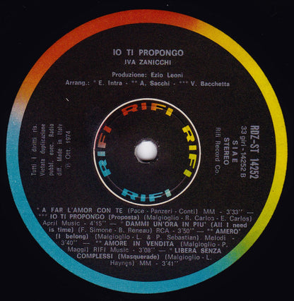 Iva Zanicchi : Io Ti Propongo (LP, Album, Gat)