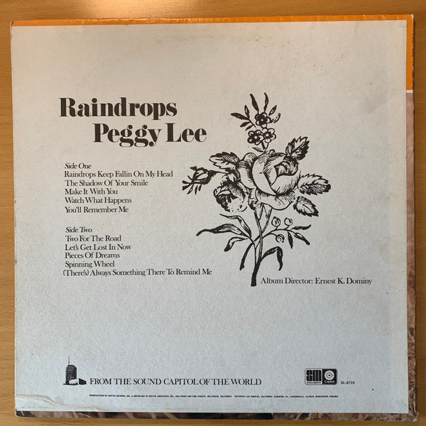 Peggy Lee : Raindrops (LP, Album, Comp)