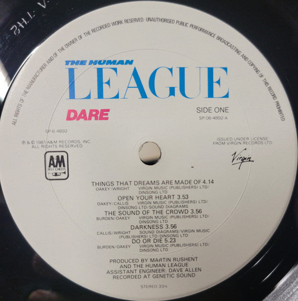 The Human League : Dare (LP, Album, Pit)