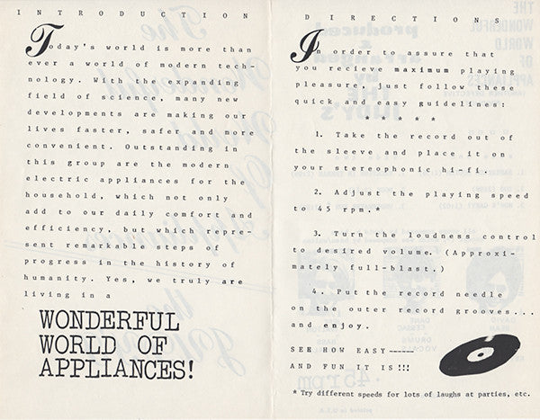 The Judy's : Wonderful World Of Appliances (12", EP)