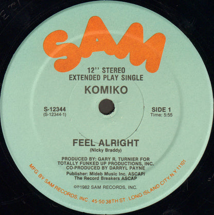 Komiko : Feel Alright (12", Single, Hau)