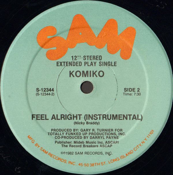 Komiko : Feel Alright (12", Single, Hau)
