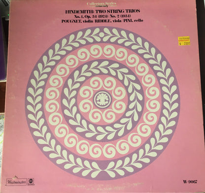 Paul Hindemith, Jean Pougnet, Frederick Riddle, Anthony Pini : Two String Trios (LP, Album, Mono)