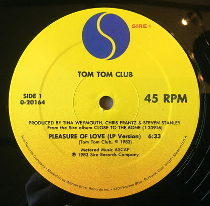 The Tom Tom Club* : Pleasure Of Love (12", Single, All)