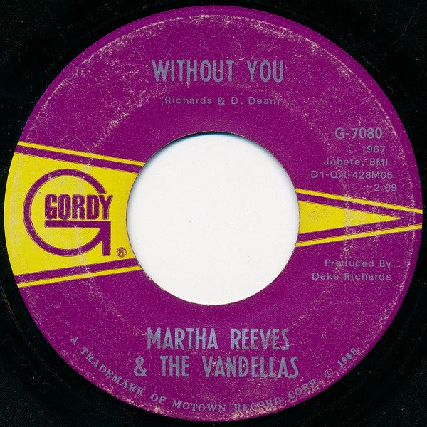 Martha Reeves & The Vandellas : Sweet Darlin' (7", Single)