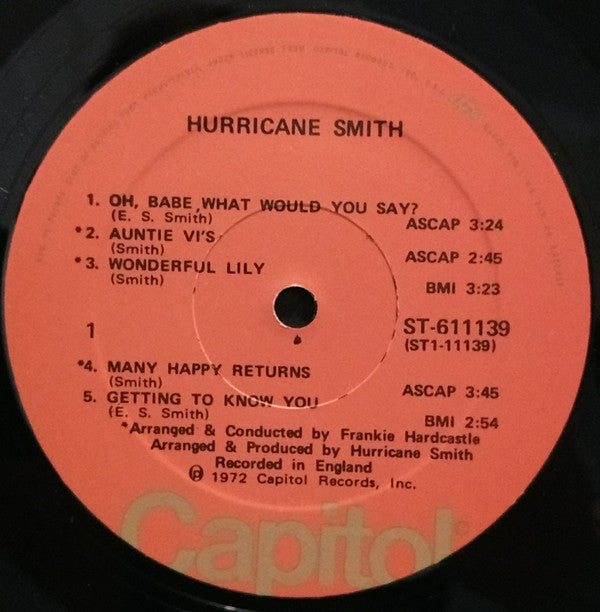 Hurricane Smith : Hurricane Smith (LP, Album, Club)