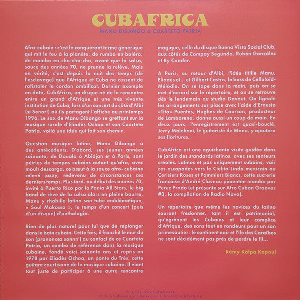 Manu Dibango & El Cuarteto Patria : CubAfrica (LP, Album, RSD, Ltd, Yel)