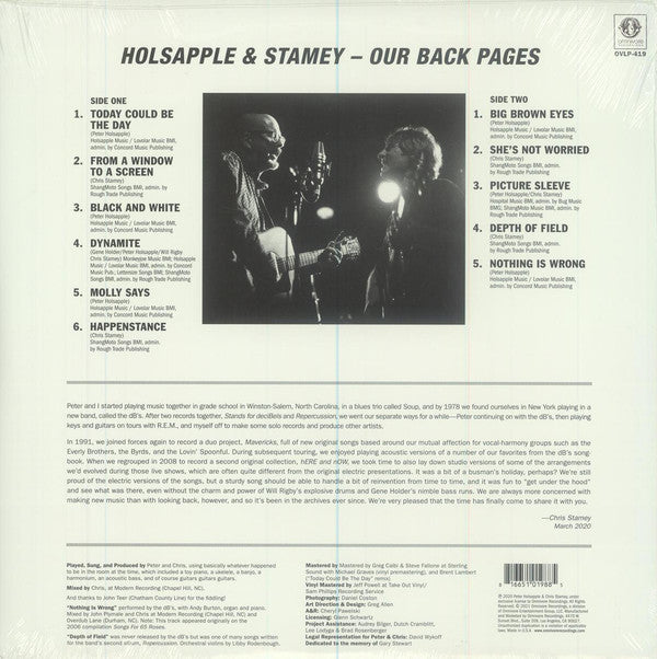Peter Holsapple & Chris Stamey : Our Back Pages (LP)