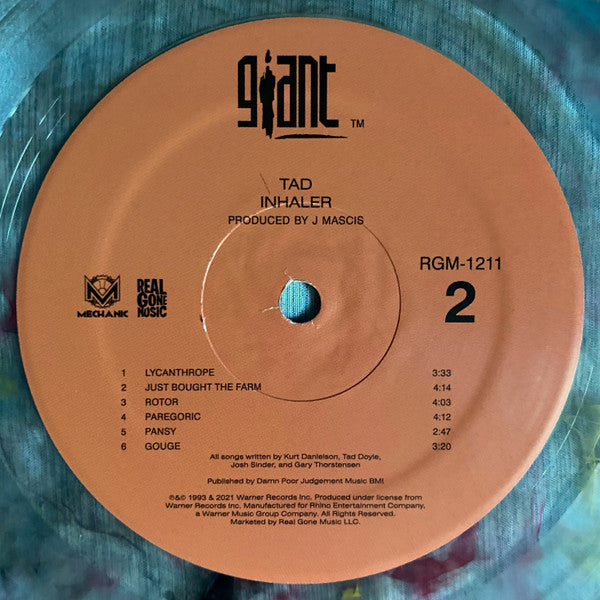 Tad : Inhaler (LP, Album, RSD, Ltd, S/Edition, Tan)