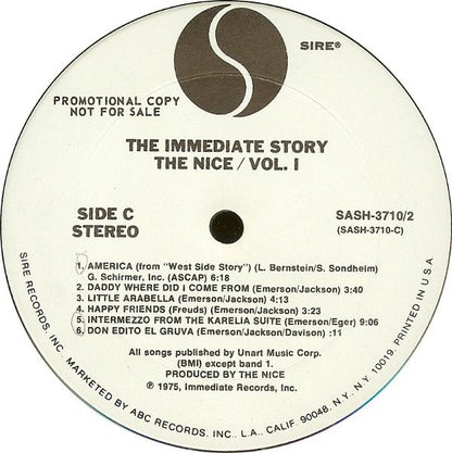 The Nice : The Immediate Story: Volume One (2xLP, Comp, Promo)