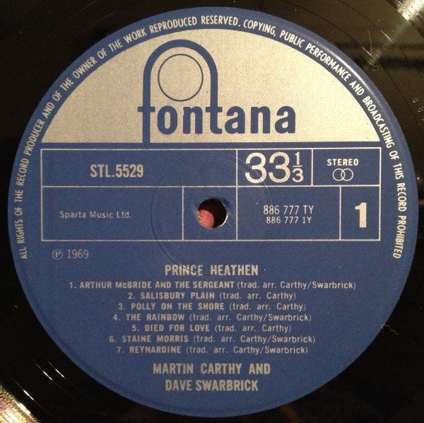 Martin Carthy And Dave Swarbrick : Prince Heathen (LP, RE)
