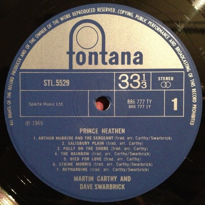 Martin Carthy And Dave Swarbrick : Prince Heathen (LP, RE)