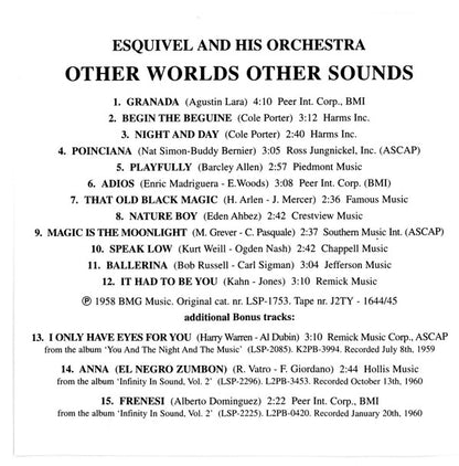 Esquivel And His Orchestra : Other Worlds Other Sounds (CD, Album)