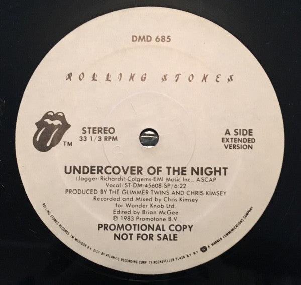 Rolling Stones* : Undercover Of The Night (12", Promo, Bla)