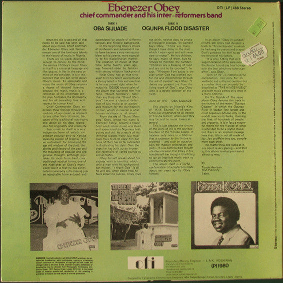 Chief Commander Ebenezer Obey & His Inter-Reformers Band : Current Affairs (LP, Album)